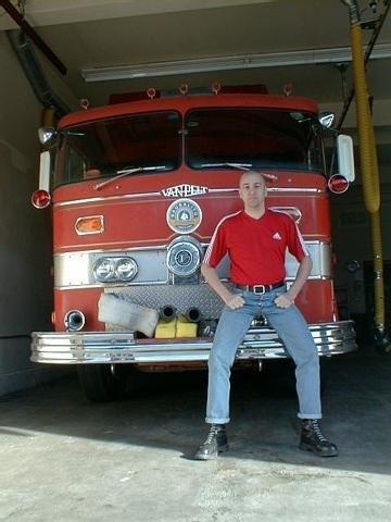 Skinhead at the Fire station in Sausalito 